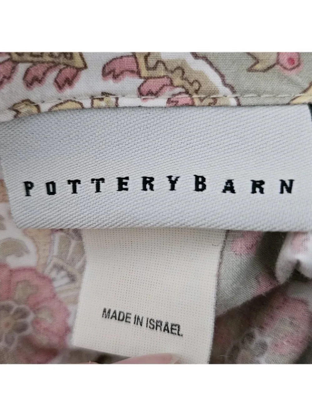 Pottery Barn Green & Pink Paisley Cotton Euro Pillow 30x30 Sham